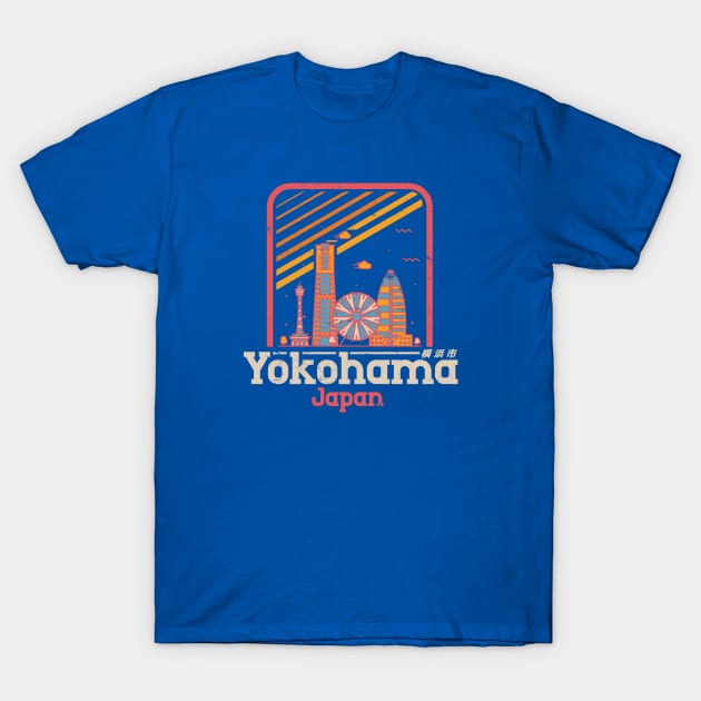 Yokohama, Japan City Vintage T-Shirt by Issho Ni